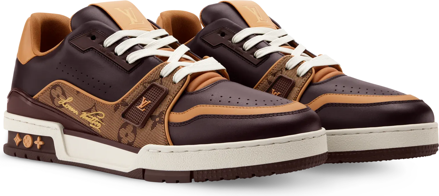 Louis Vuitton LV Trainer Sneaker Monogram Eclipse Brown view 3